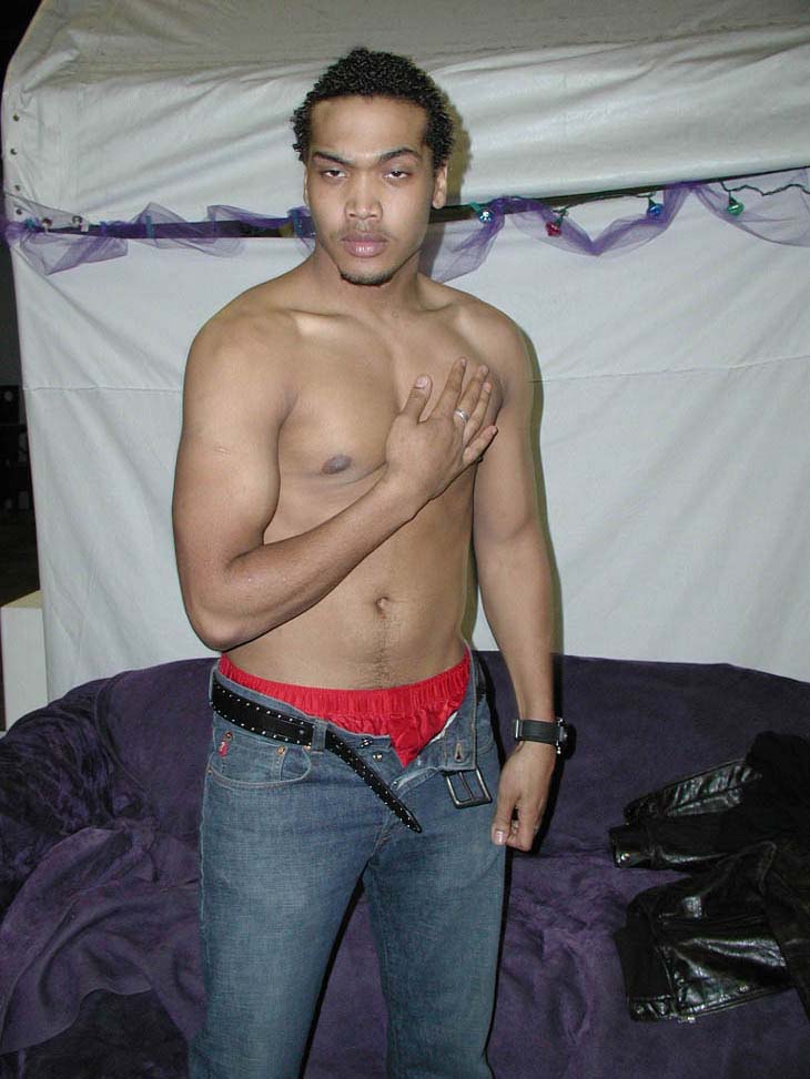 Black Gay Dressed Up In Black Leather Does A Striptease To P...  